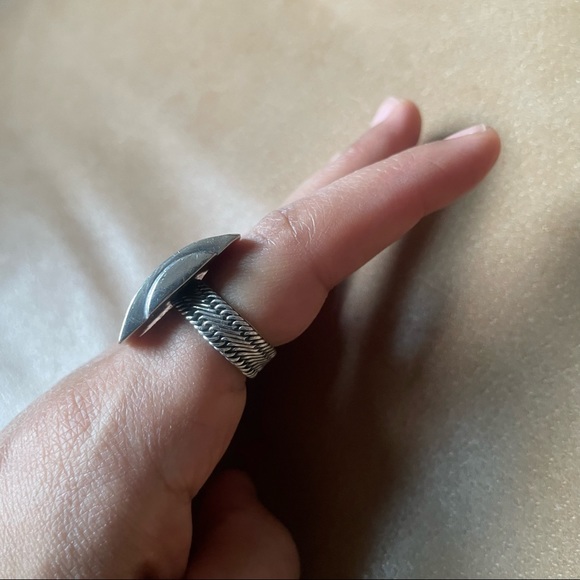 Vintage sterling silver ring w braided rope design woven chunky 925 statement - Picture 5 of 8